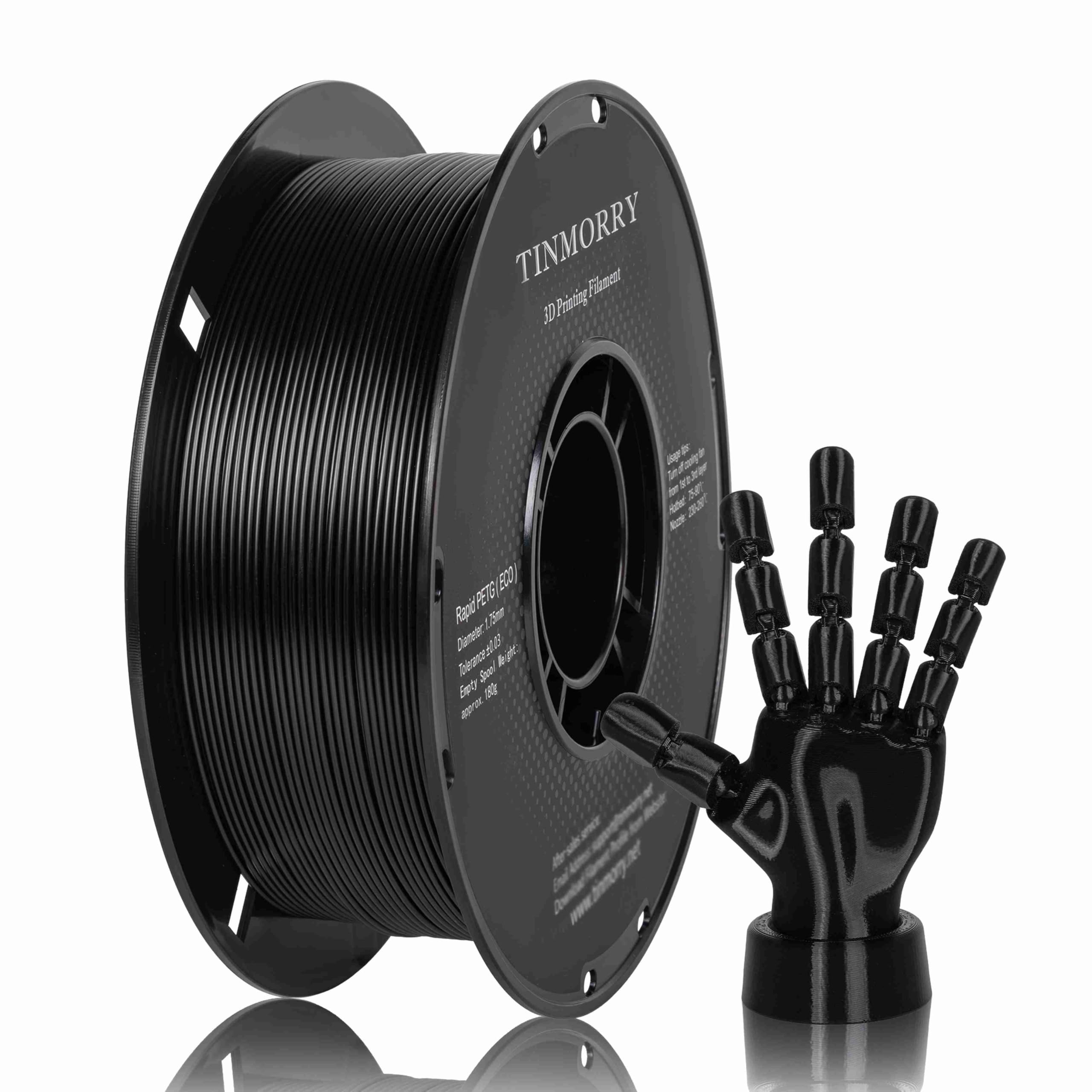 TINMORRY 1.75mm PETG フィラメント 1Kg ブラック